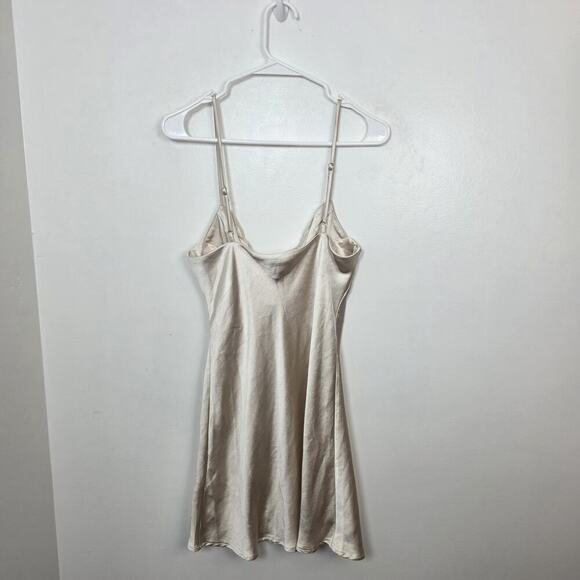 Princess Polly Champagne Satin Going Out Club Party Tank Mini Dress Size 6 - Picture 2 of 6